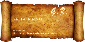 Galla Rudolf névjegykártya